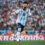 Messi thực hiện cú đá phạt 11m