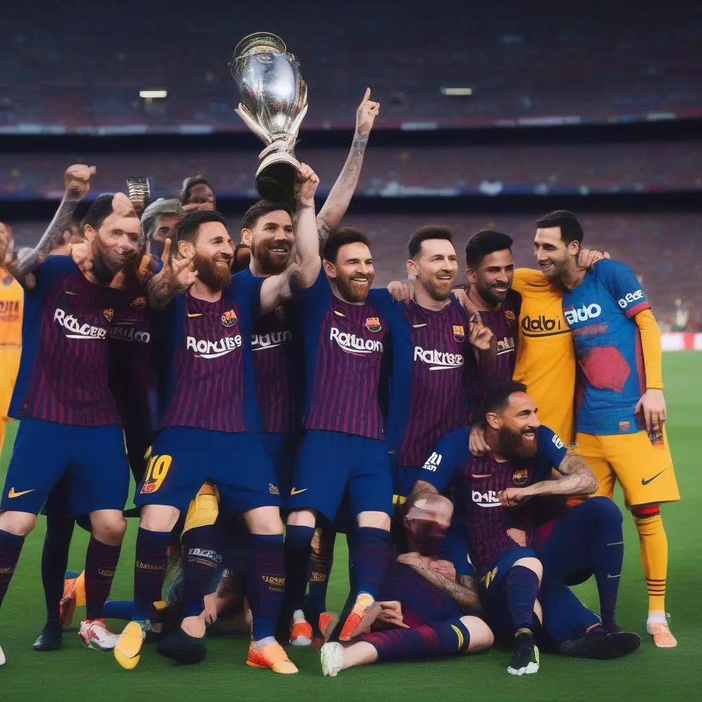 Messi cùng đồng đội ở Barca