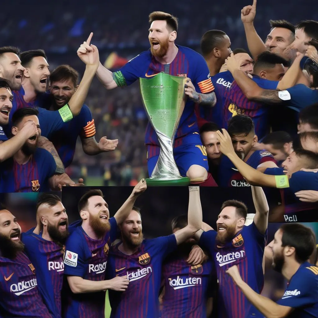 Messi đã giành được 4 danh hiệu Champions League với Barcelona