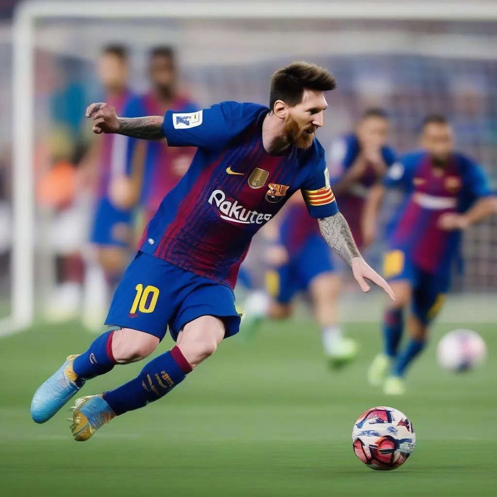 Lionel Messi đá tiền vệ tấn công, tạo cơ hội ghi bàn cho đồng đội