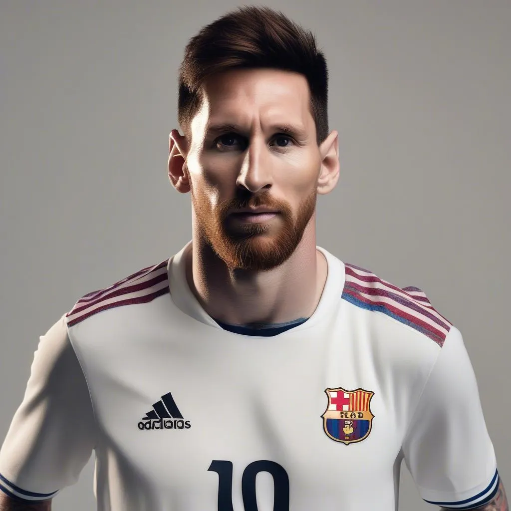 Messi với làn da trắng sáng