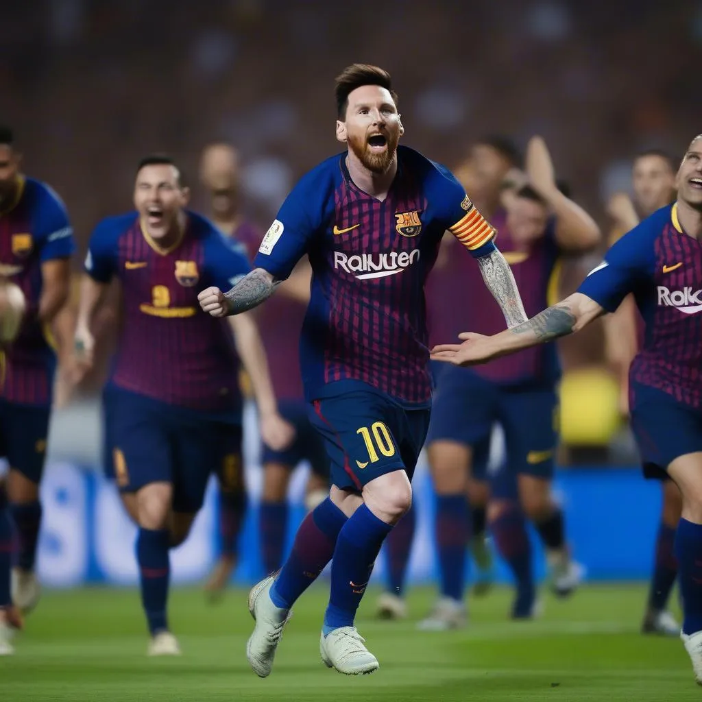 Messi ăn mừng bàn thắng