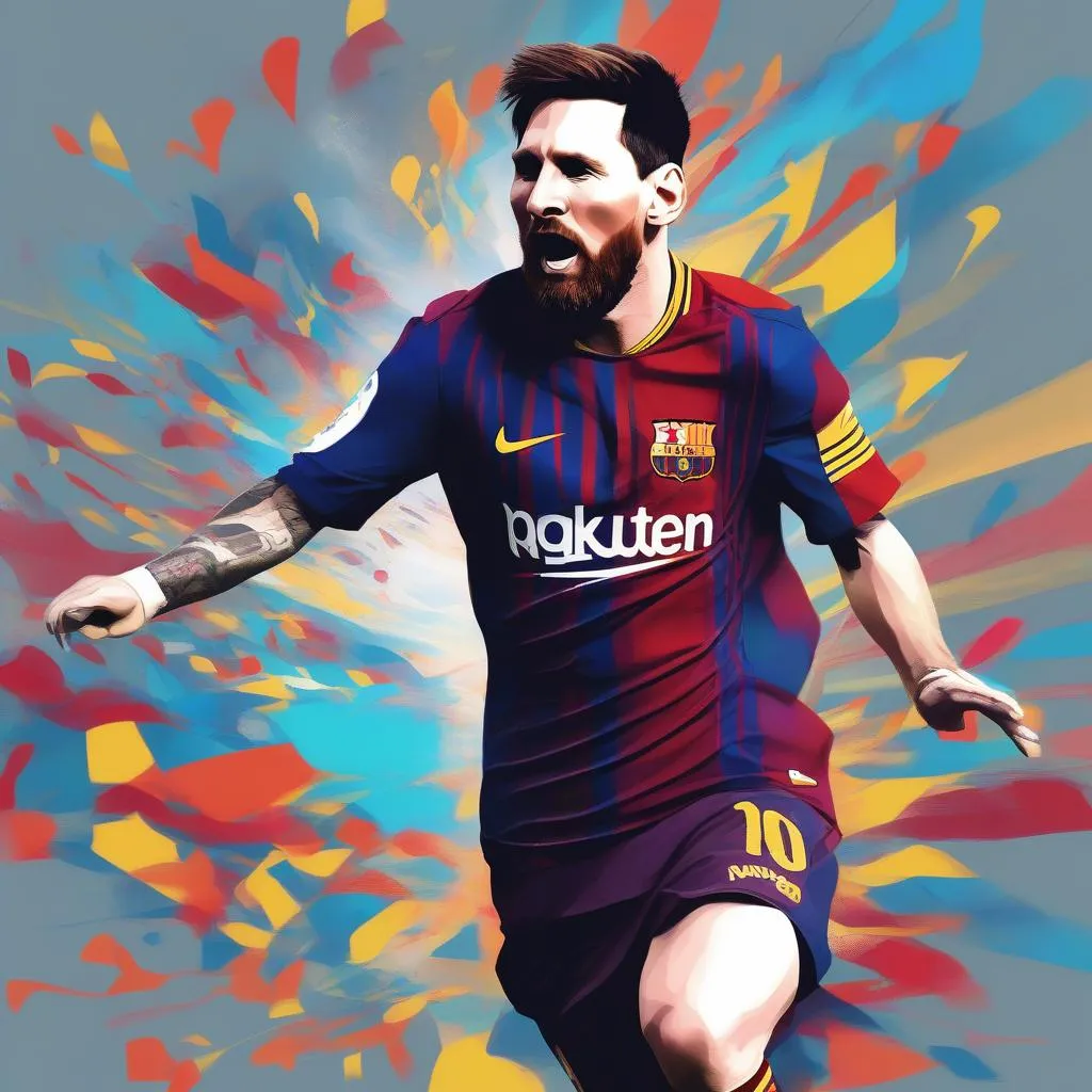 Hình ảnh kỹ thuật số ấn tượng về Messi