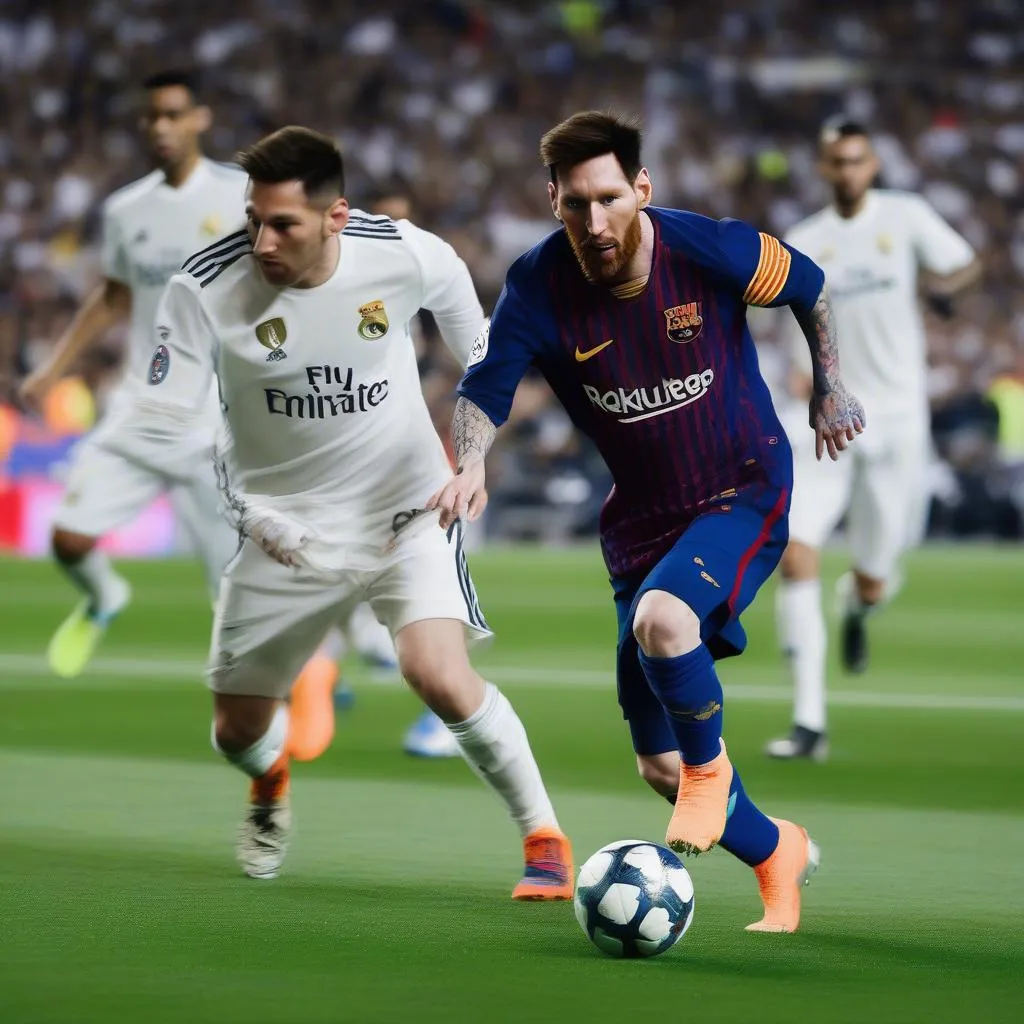 Pha đi bóng solo của Messi trong trận gặp Real Madrid tại Bernabéu năm 2017