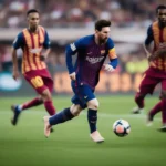 Messi đi bóng qua hàng hậu vệ