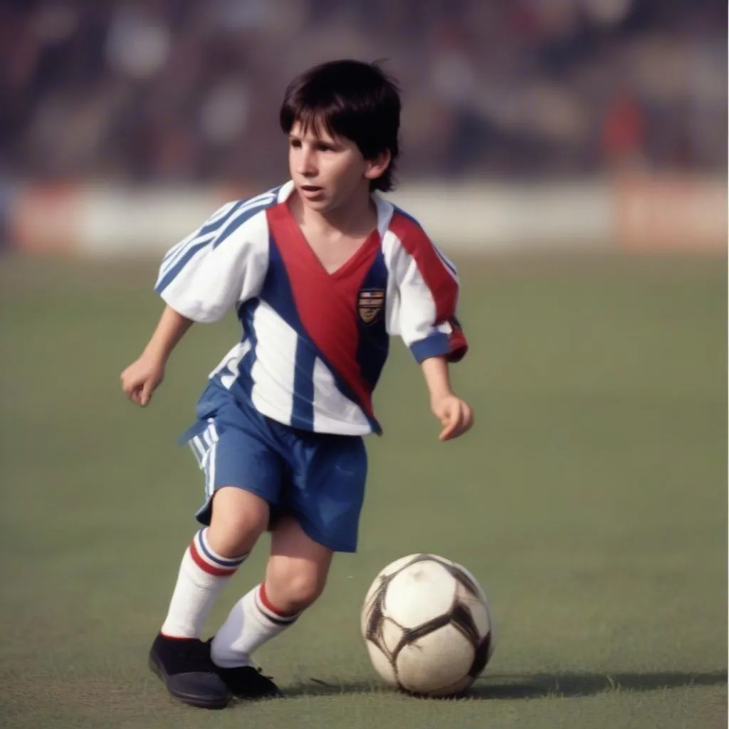 Messi's first match for Newell's Old Boys at 10 years old