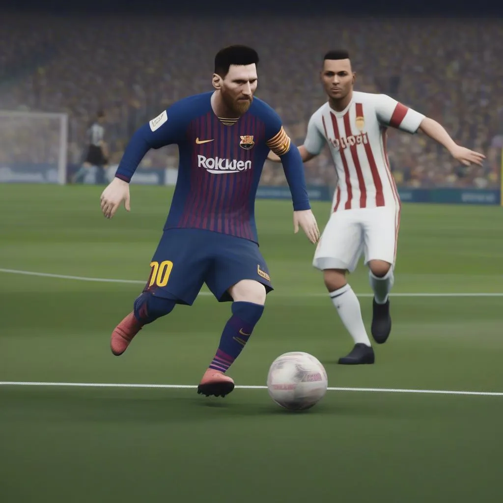 Messi dribbling in FM19