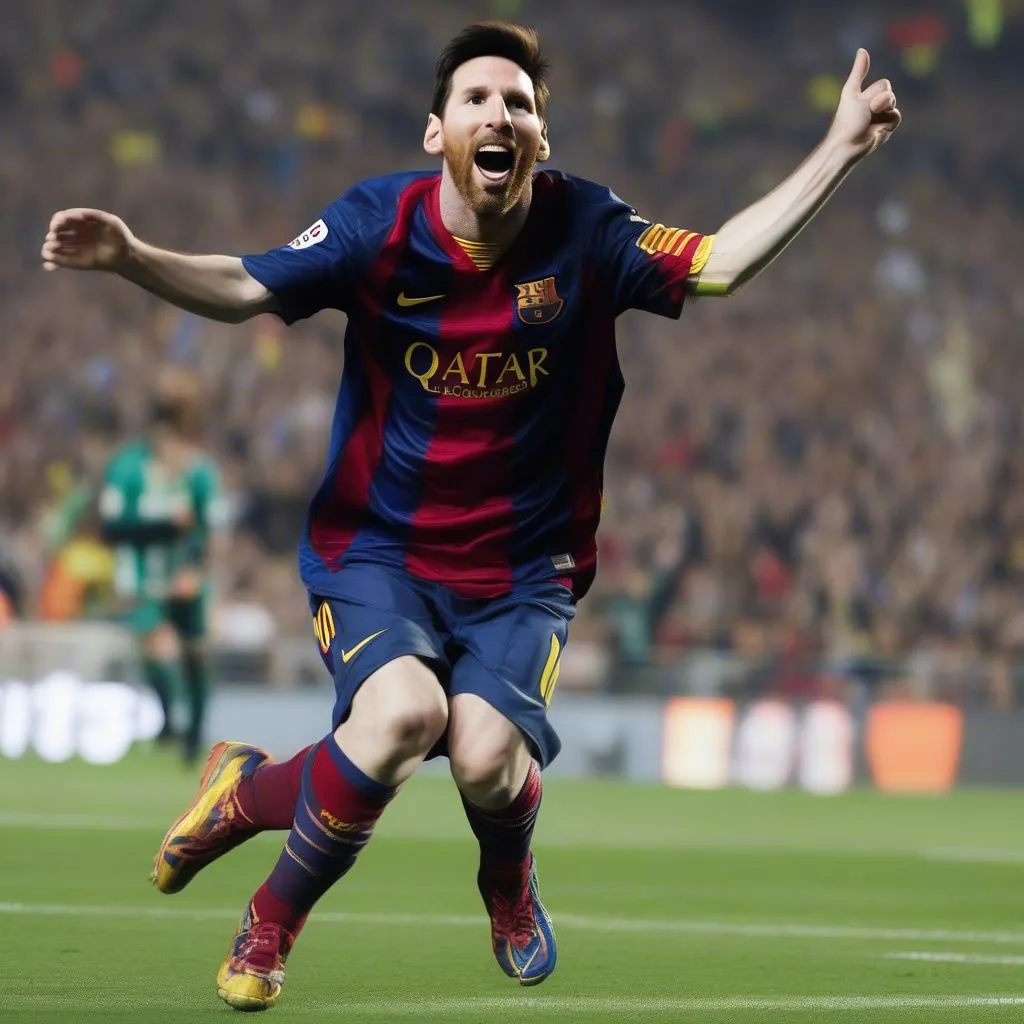 Lionel Messi ghi bàn cho Barcelona ở mùa giải 2011-2012