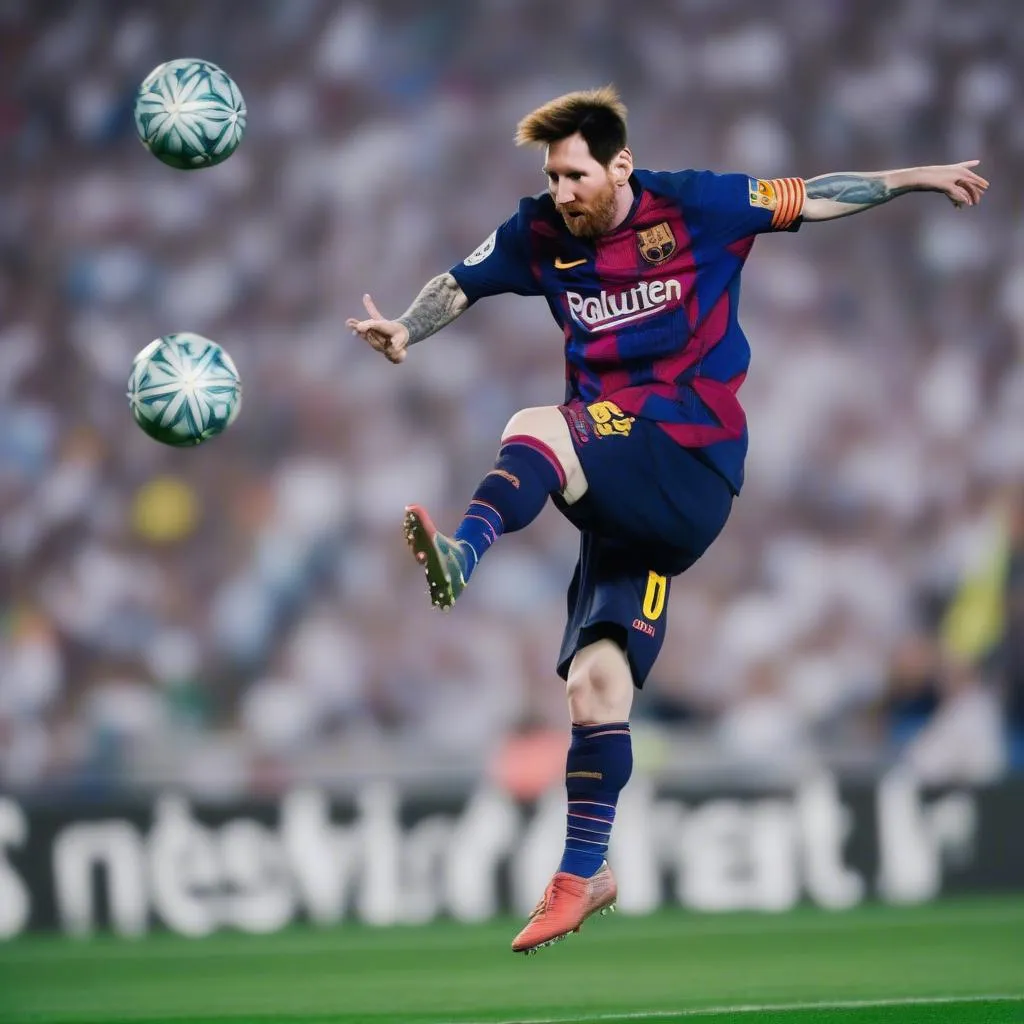 Messi ghi bàn bằng đầu tại Champions League