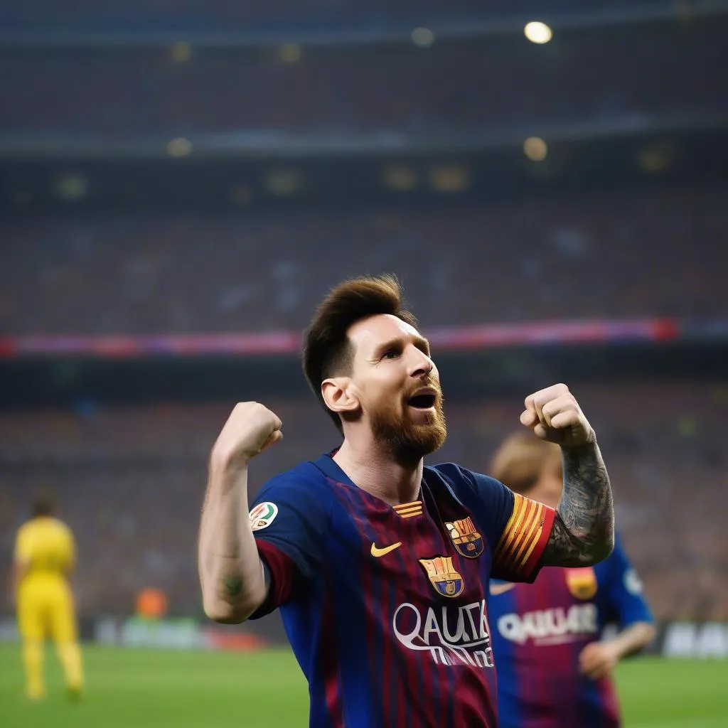 Hình ảnh Lionel Messi ghi bàn trong trận chung kết Champions League