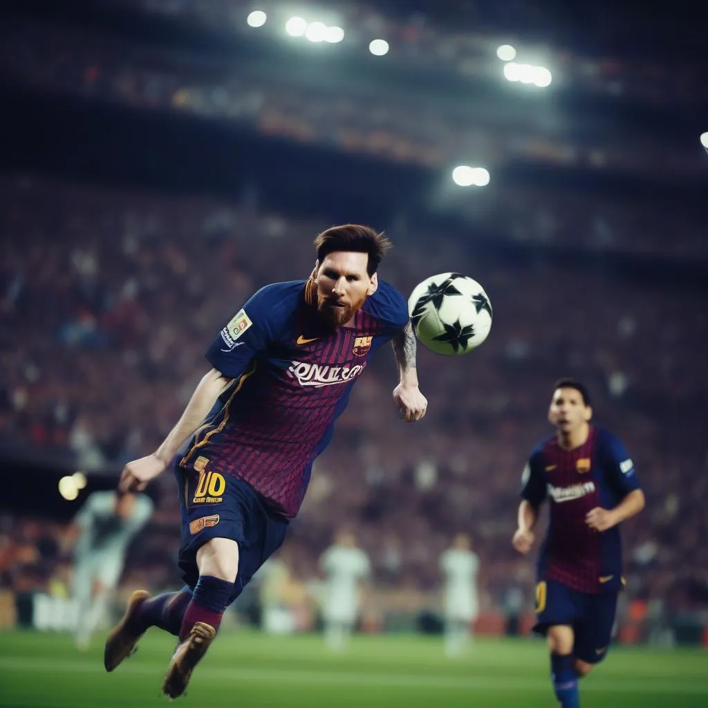 Messi ghi bàn trong trận đấu Cup C1 lịch sử