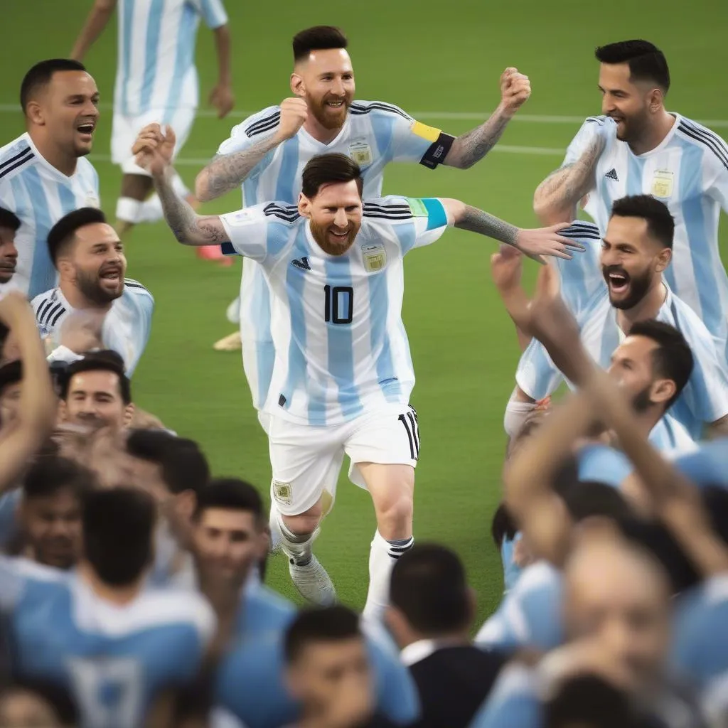 Messi ghi bàn thắng trong trận đấu