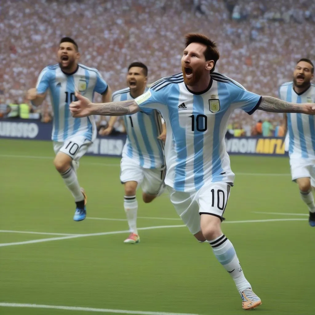 Messi ghi bàn thắng cho đội tuyển Argentina