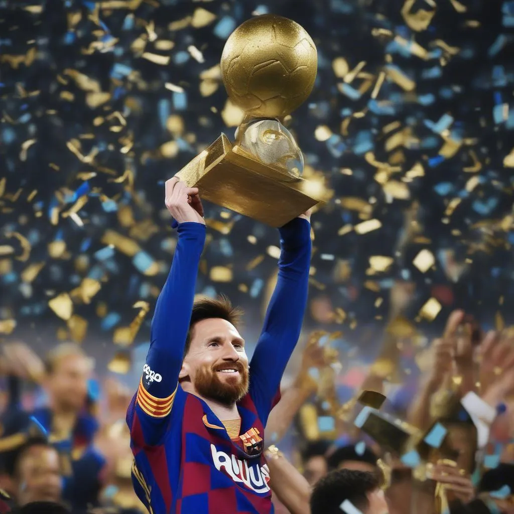 Messi giương cao cúp