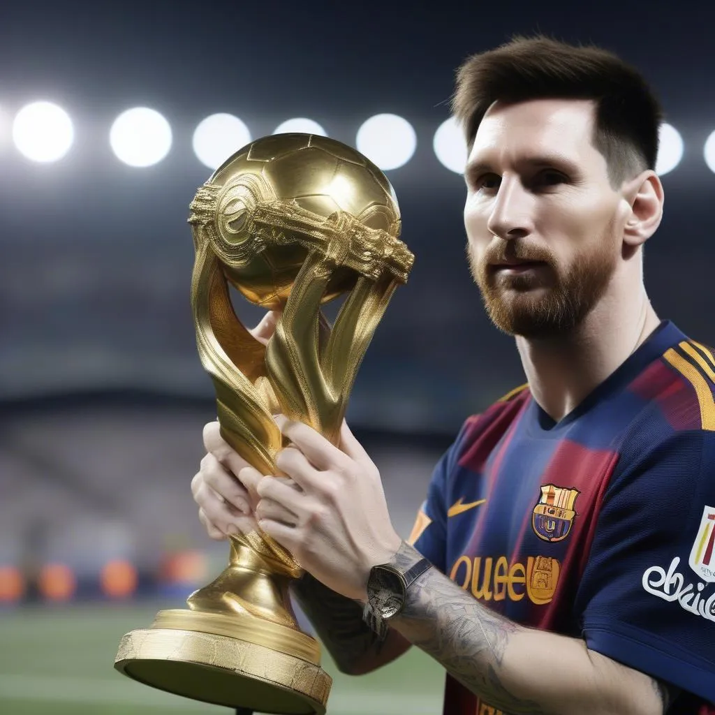 Messi nâng cao cúp vàng