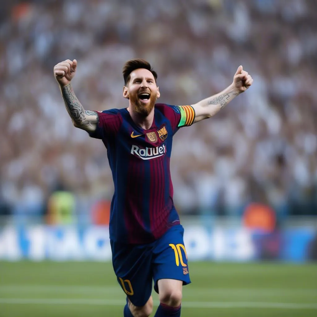 Messi celebrating a goal