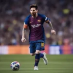 Hình ảnh Lionel Messi trong màu áo Barcelona với những pha đi bóng ngoạn mục