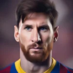 Lionel Messi with his iconic quiff hairstyle in 2015, a classic style with a high-standing fringe and a clean-cut side, showcasing a blend of sophistication and youthful charm.