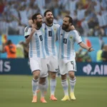 Messi và Higuain trong màu áo Đội tuyển Argentina