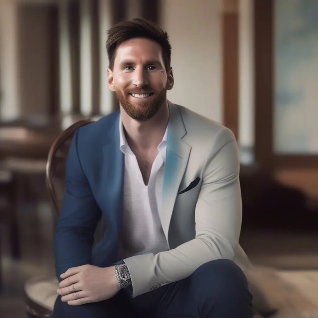 Hình nền Messi quyến rũ: Thần tượng với nụ cười tỏa nắng và ánh mắt hút hồn