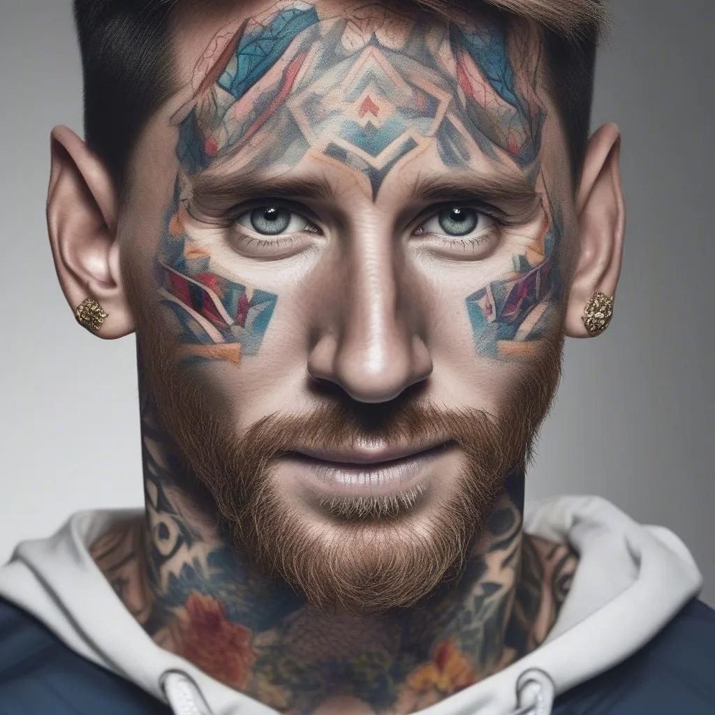 Messi hình xăm mới