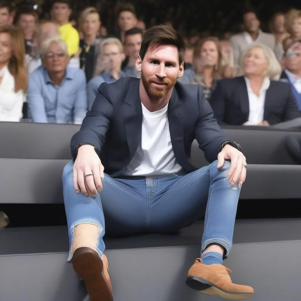 Lionel Messi diện quần jeans Messi Jeans