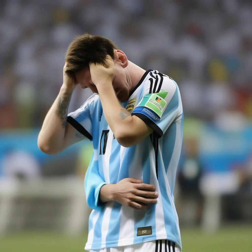 Messi bật khóc sau thất bại ở World Cup 2014