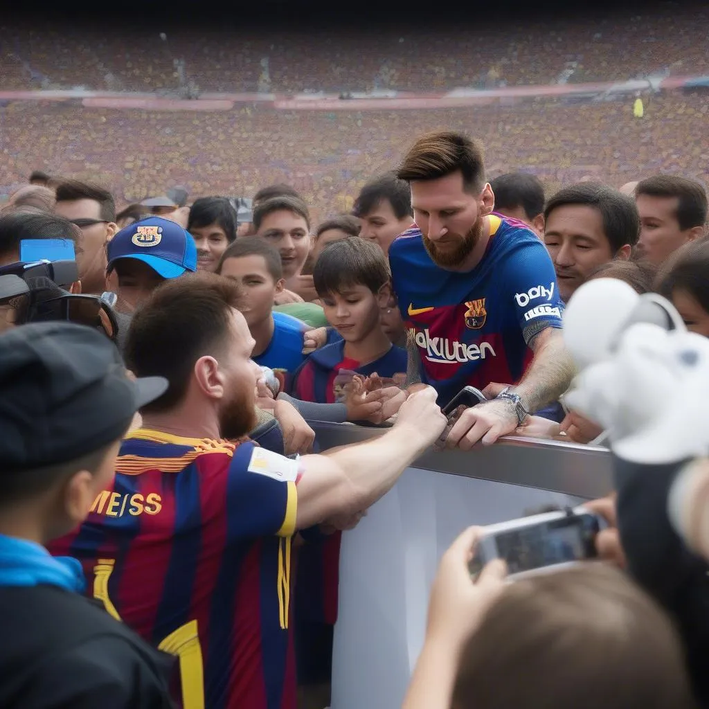 Messi ký tặng fan