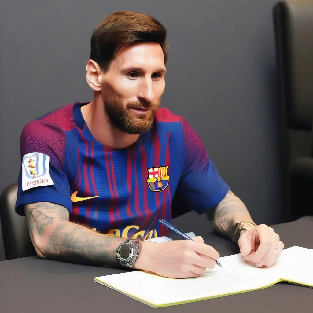 Messi ký hợp đồng