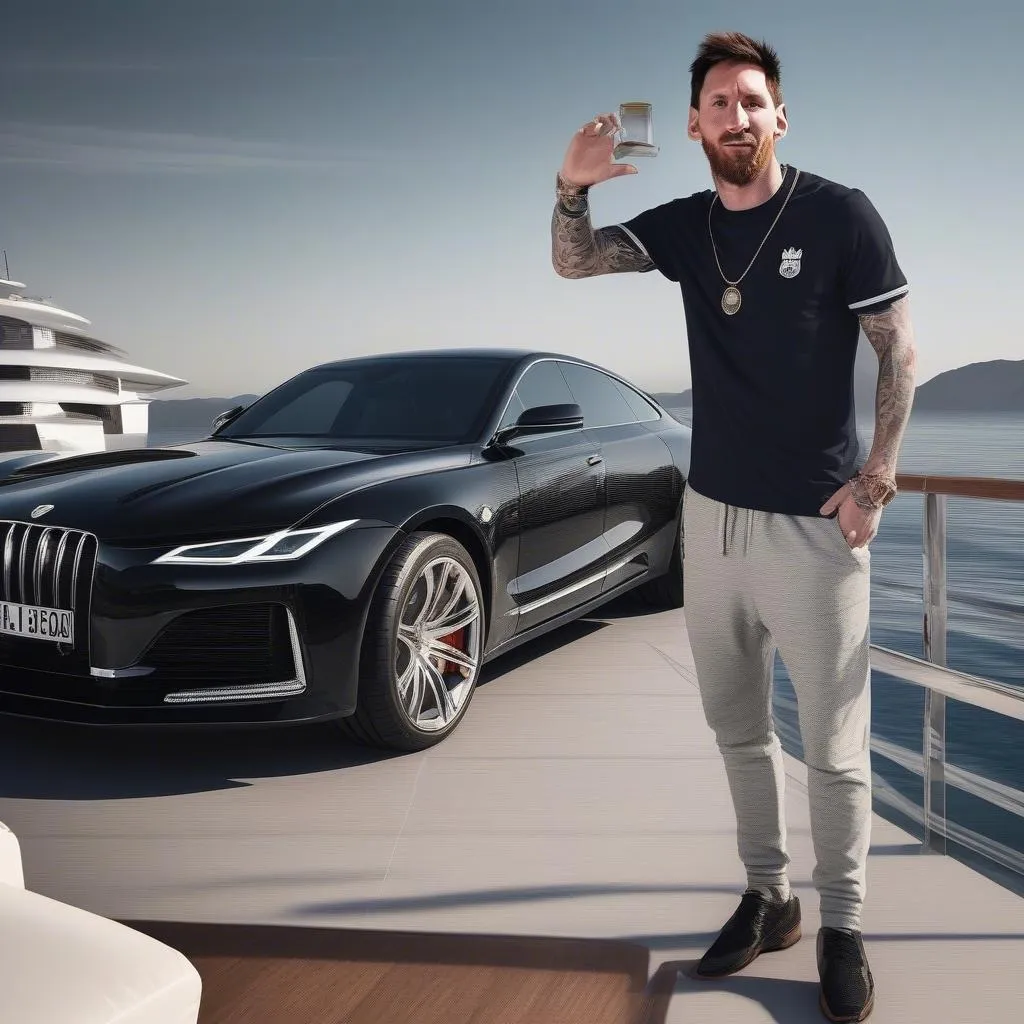 Lionel Messi, với mức lương khủng, sở hữu cuộc sống xa hoa với những siêu xe đắt tiền, biệt thự hạng sang và du thuyền riêng.