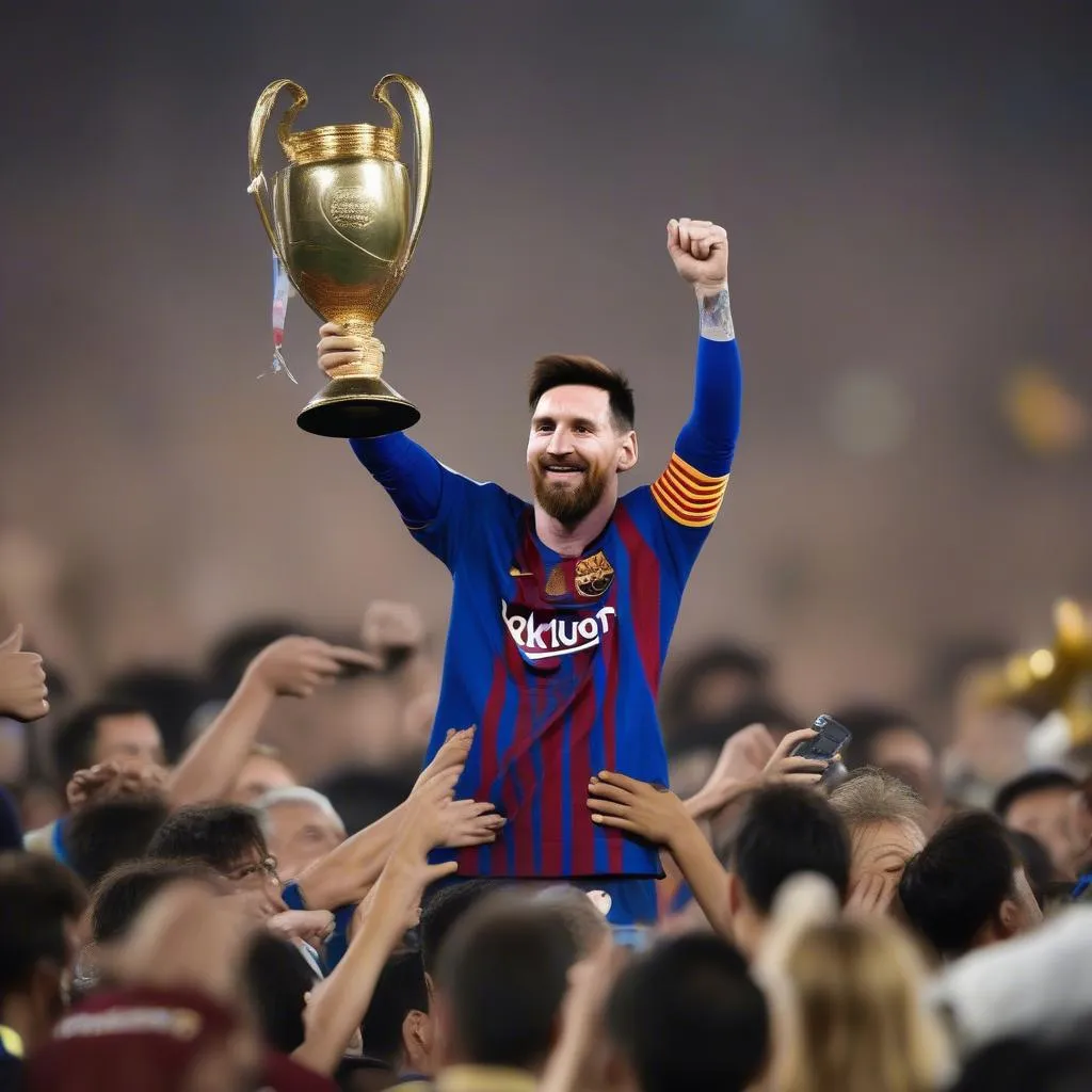 Messi nâng cao cúp vàng