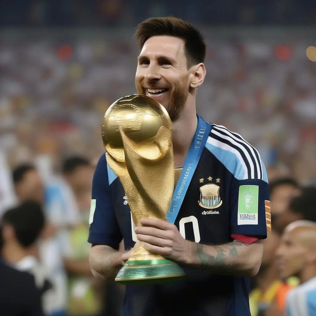 Messi nâng cao chiếc cúp vàng danh giá