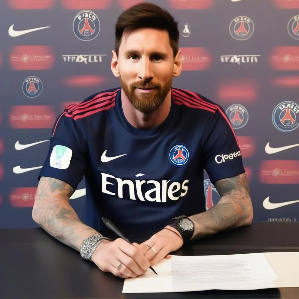 Lionel Messi ký hợp đồng với PSG