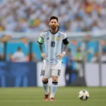 Messi trong màu áo đội tuyển Argentina với số áo 10