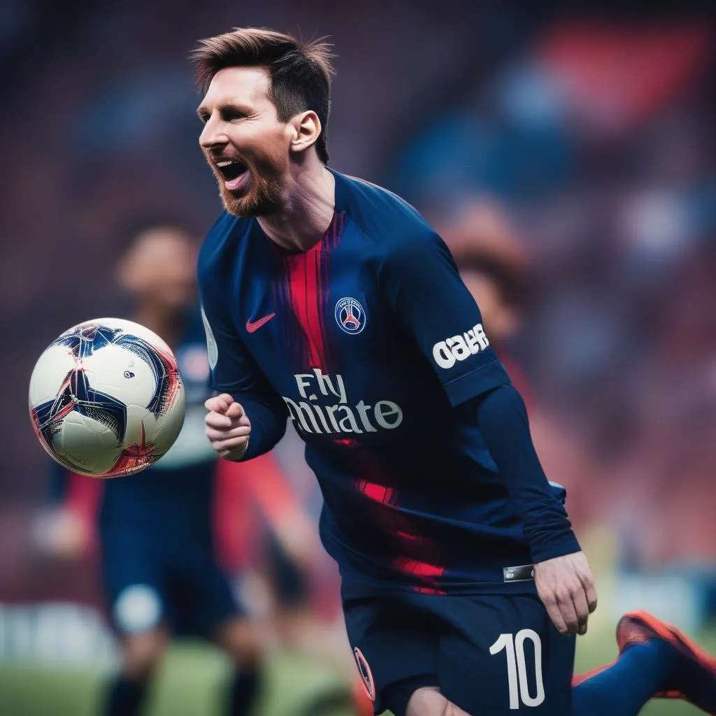 Lionel Messi trong màu áo Paris Saint-Germain