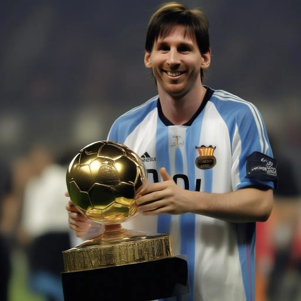 Lionel Messi nhận Quả bóng Vàng năm 2009, đánh dấu một cột mốc quan trọng trong sự nghiệp của anh.