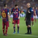 Messi red card Barcelona Sevilla