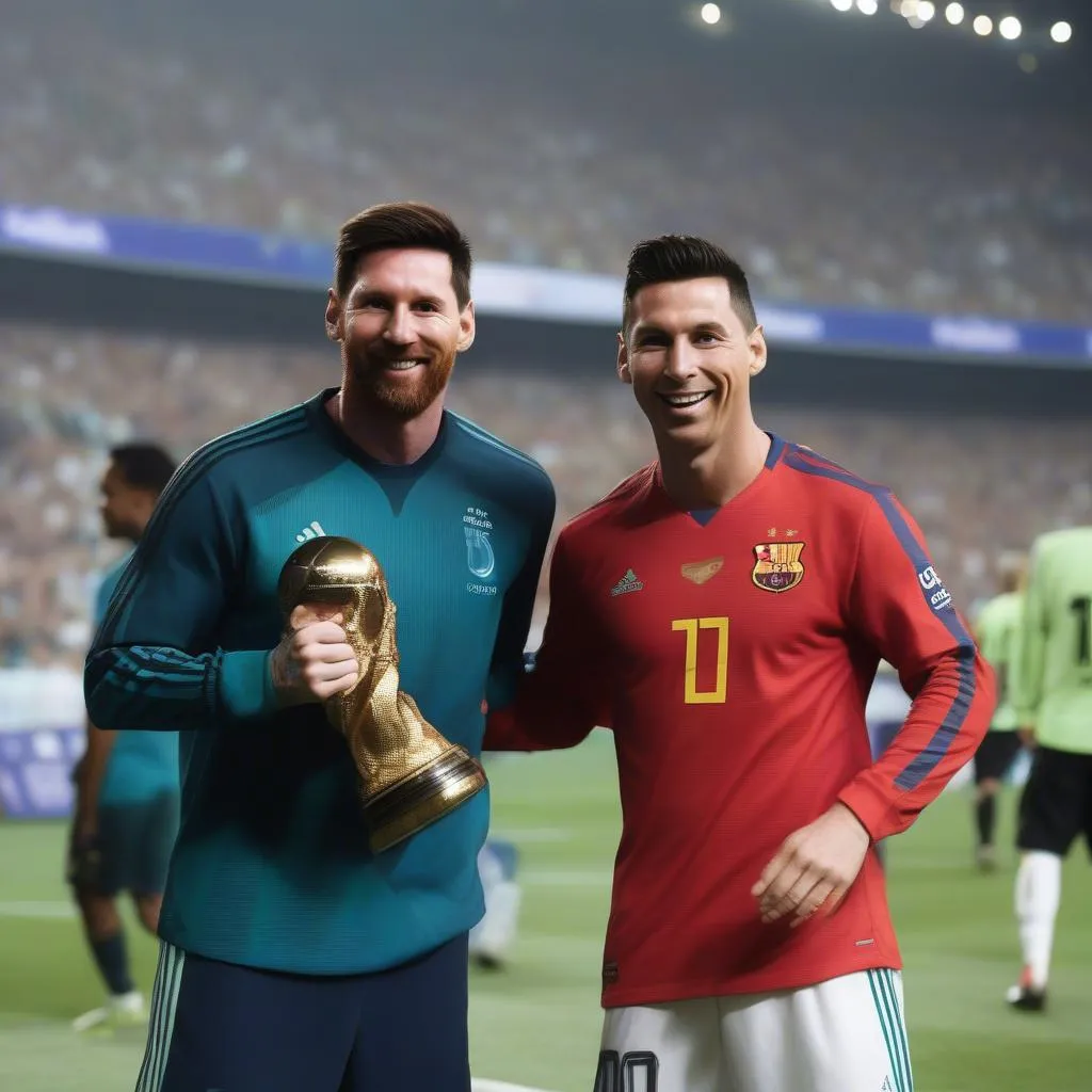 Messi và Ronaldo chụp hình chung