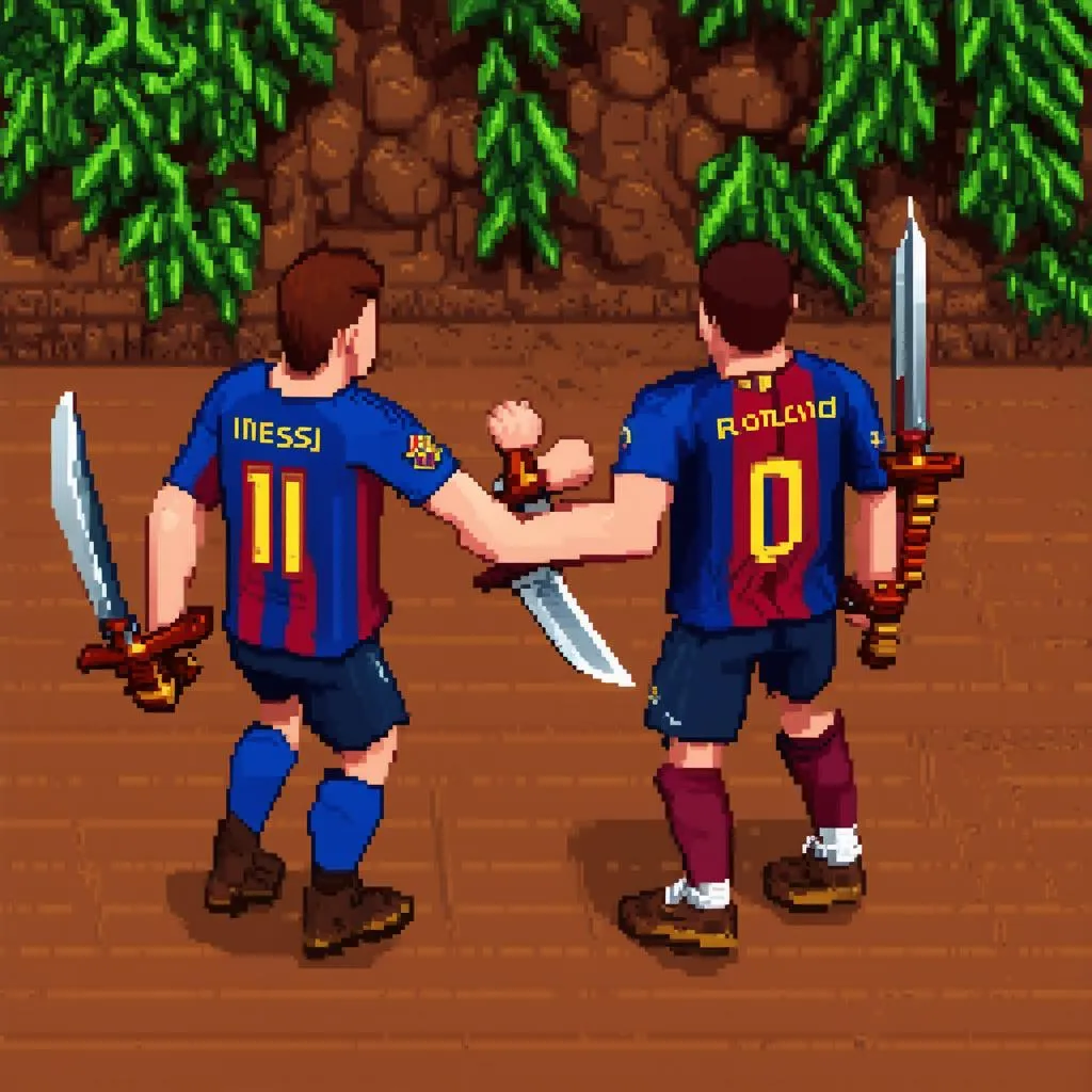 Cuộc chiến Messi vs Ronaldo trong Minecraft