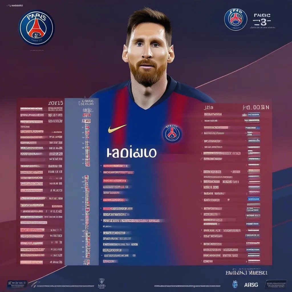 Lịch thi đấu của Lionel Messi và PSG