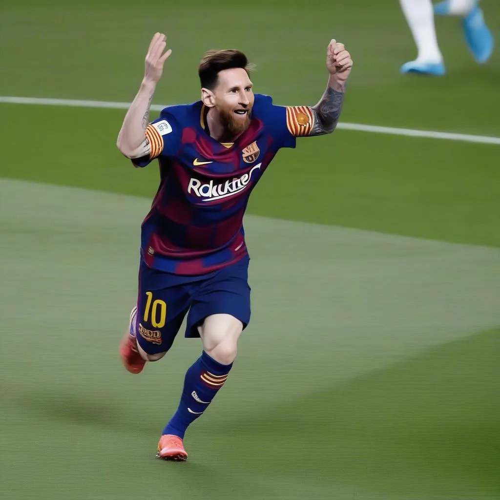 Messi ăn mừng theo phong cách riêng