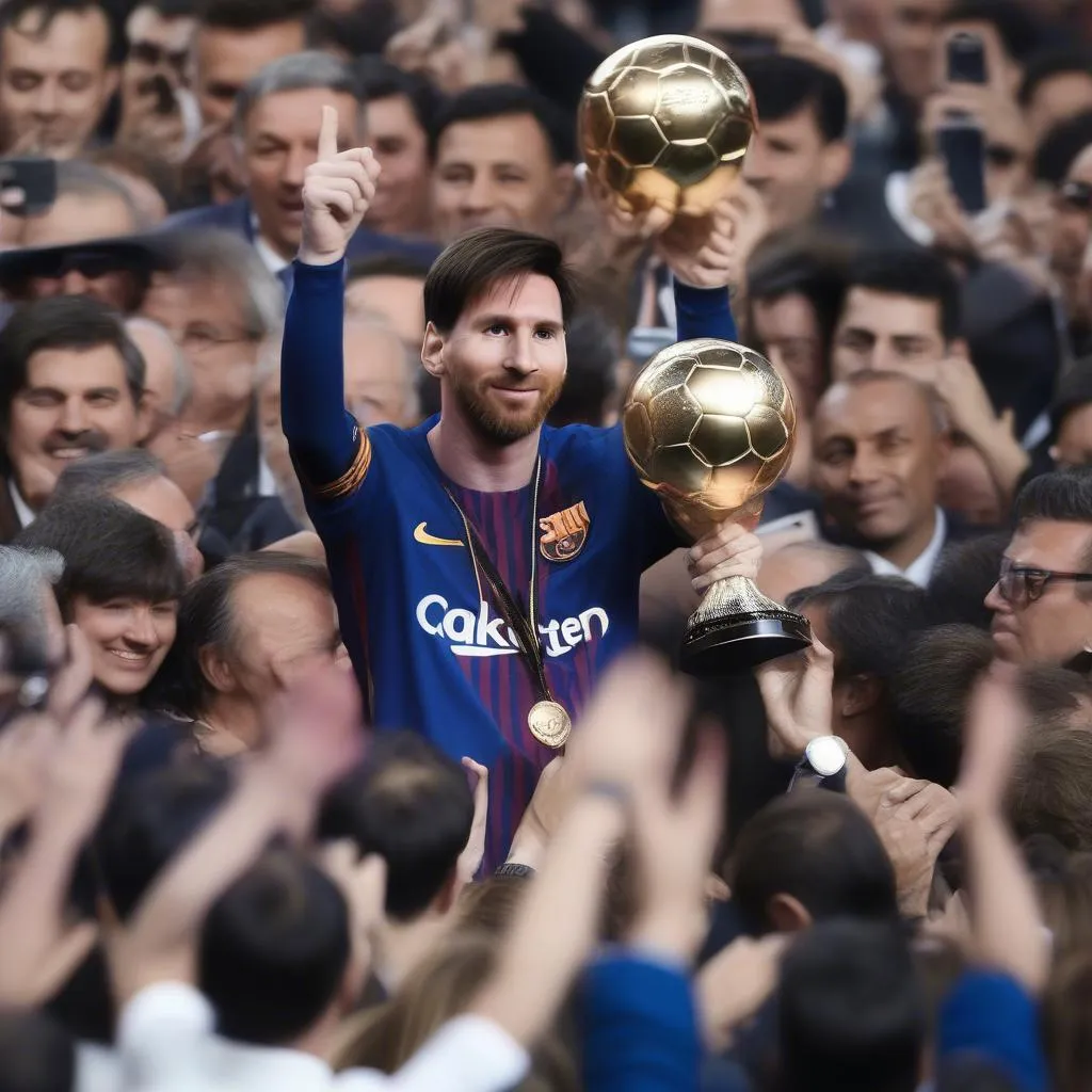 Messi nhận danh hiệu Quả bóng vàng