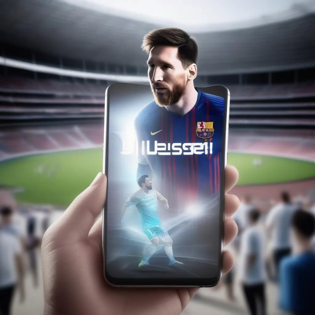 Messi Holding a Futuristic Smartphone: Concept Ad for Dusew