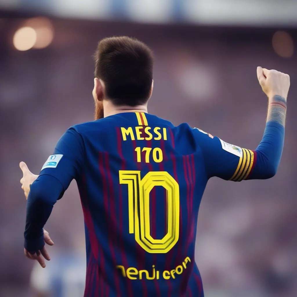 Messi ghi bàn trong trận đấu với số áo 10