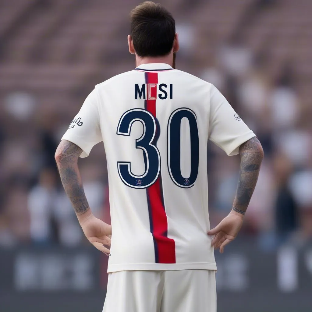 Messi trong bộ đồ thi đấu PSG với số áo 30