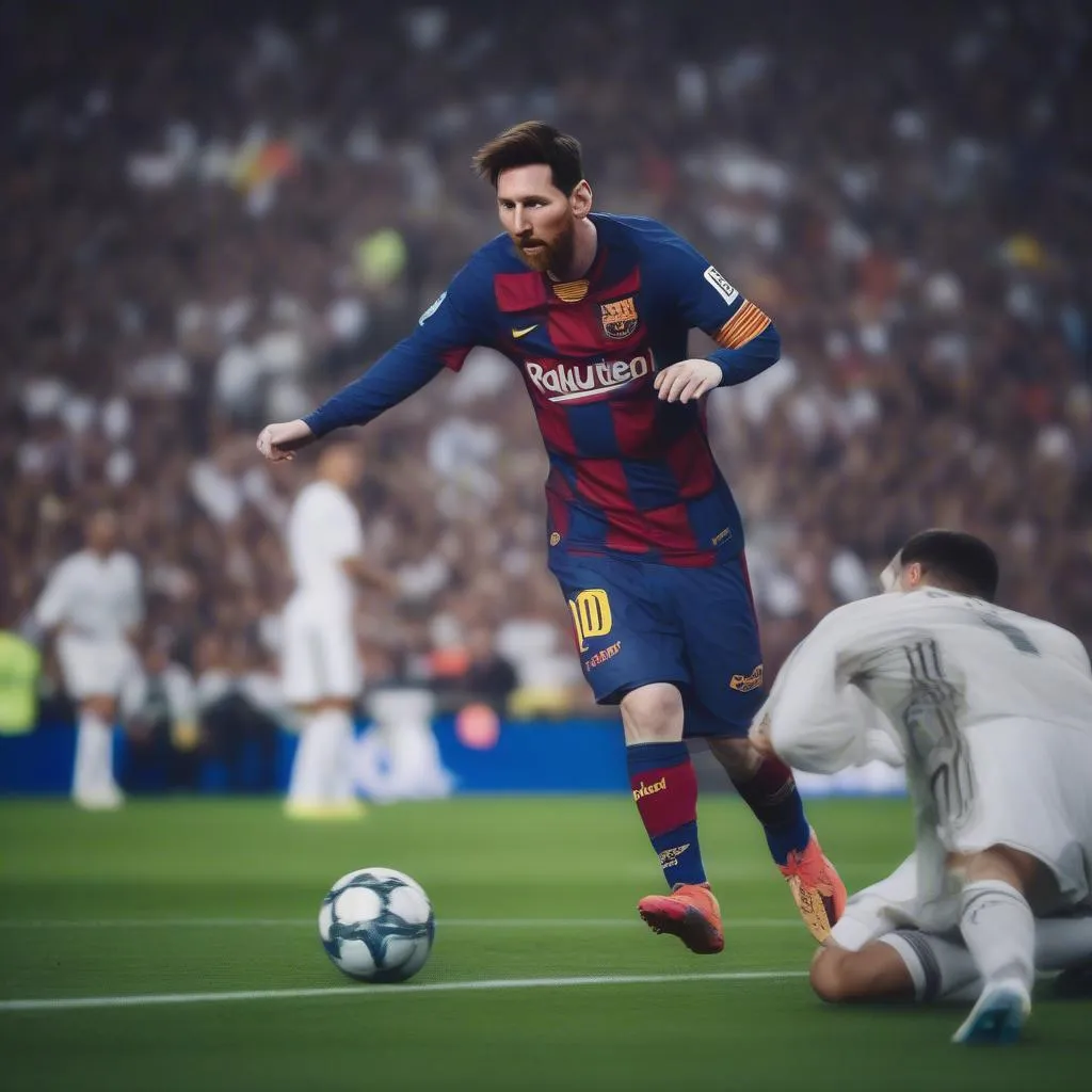 Messi sút phạt đền Real Madrid