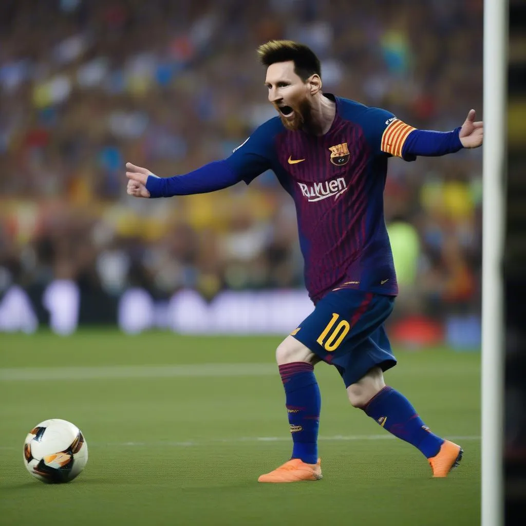 Messi ghi bàn từ sút phạt trực tiếp