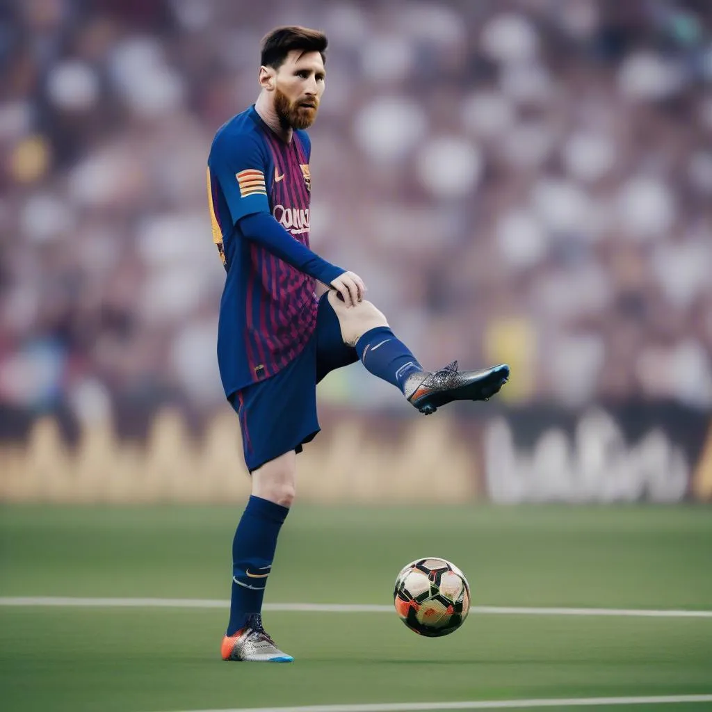 Messi sút phạt kỹ thuật