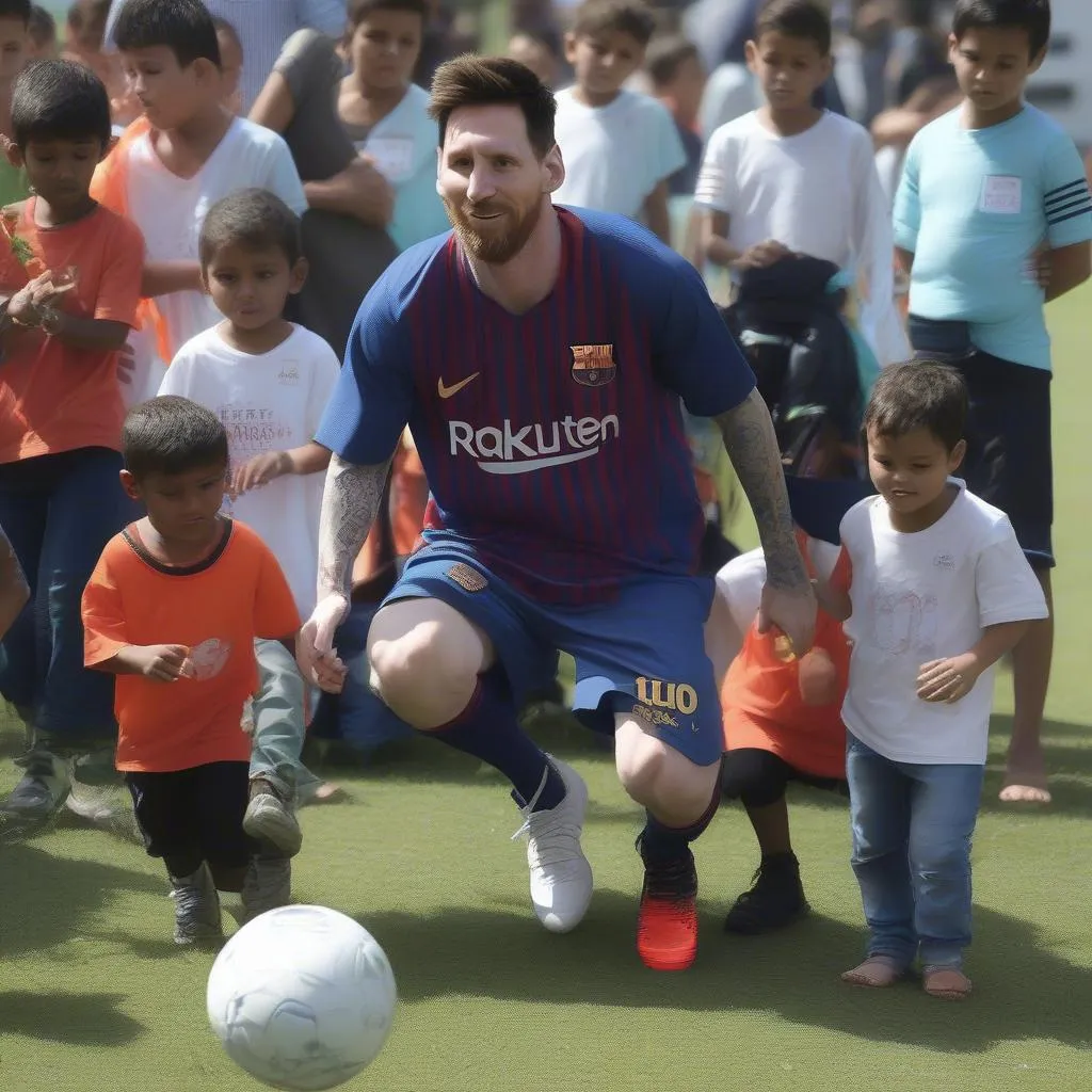 Messi tham gia hoạt động từ thiện