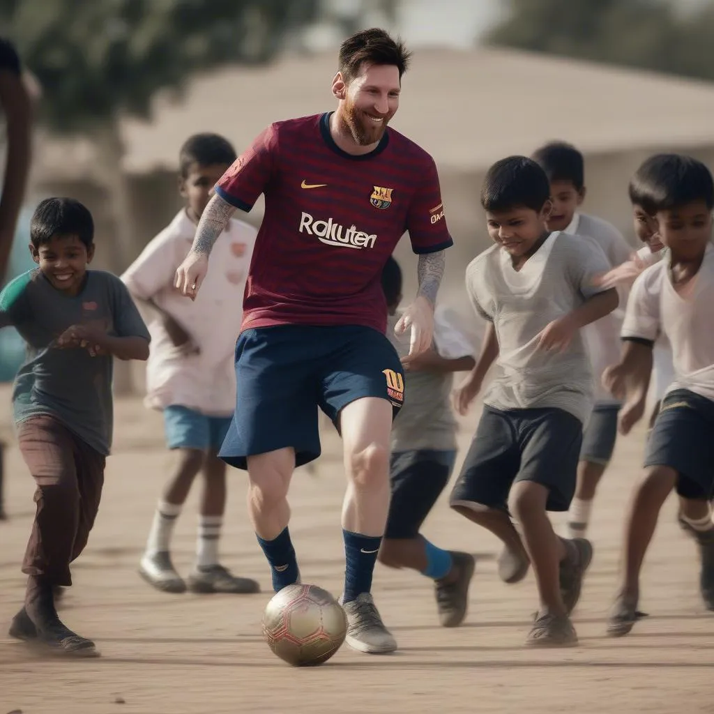 Messi tham gia hoạt động từ thiện